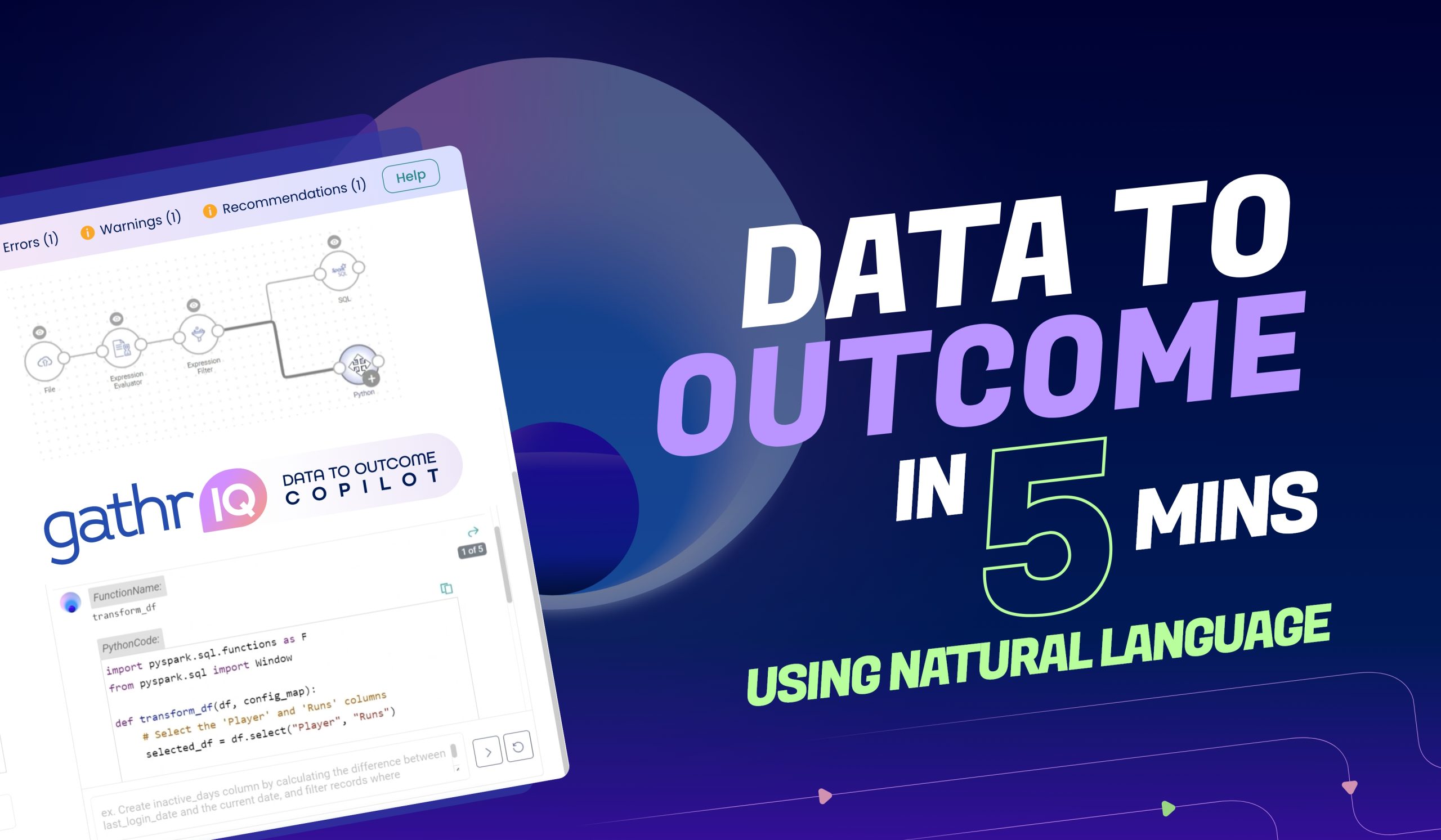 Auto-create data to outcome journey in 5 minutes, using natural language